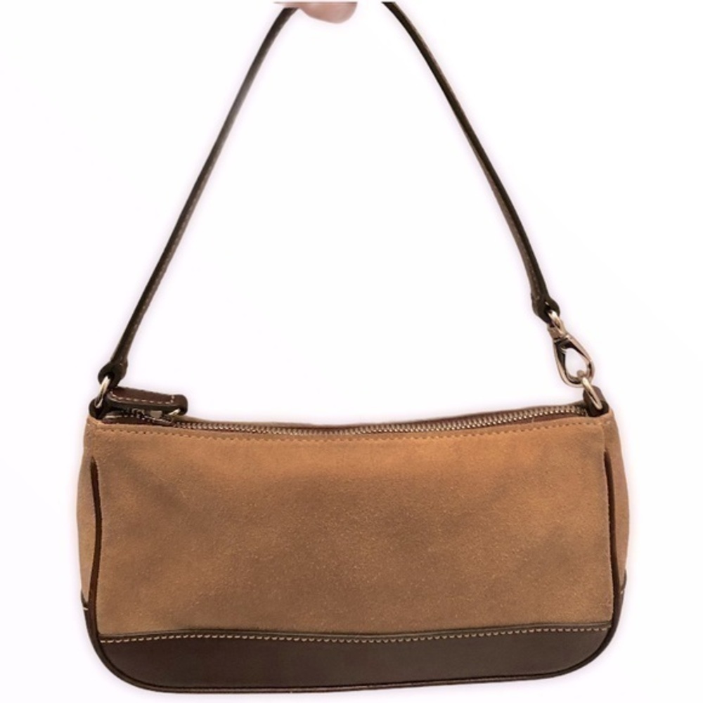Coach Demi mini bag tan suede brown leather